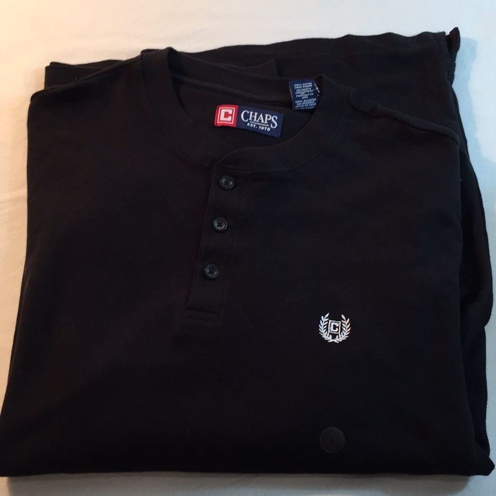 CHAPS black knit pullover long sleeve, large, NWOT
